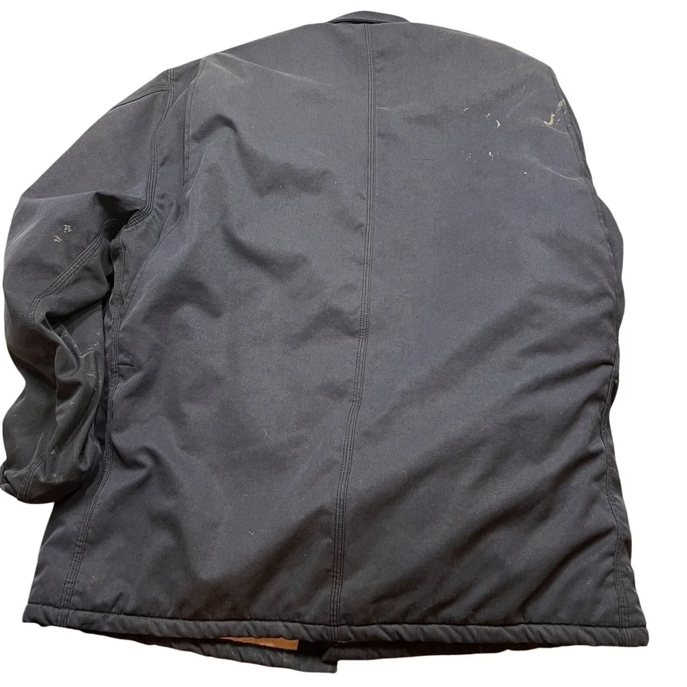 Carhartt FR Flame Resistant Men's 2XL Canvas Blue Work Coat Jacket Quilted Lined